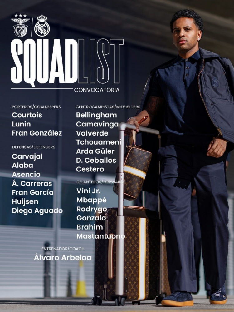 开云体育下载-皇马客战本菲卡大名单：维尼修斯和姆巴佩领衔锋线，贝林坐镇中场